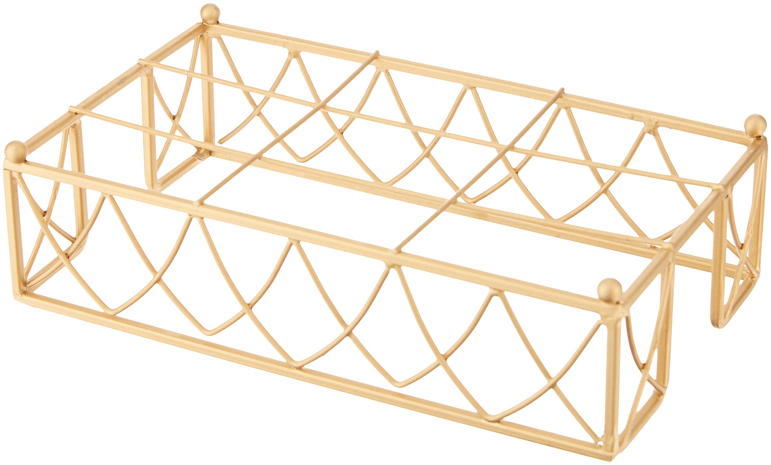 Boston International Guest Towel Napkin Holder, Metal, Matte Gold, 9 x 5.25-Inches