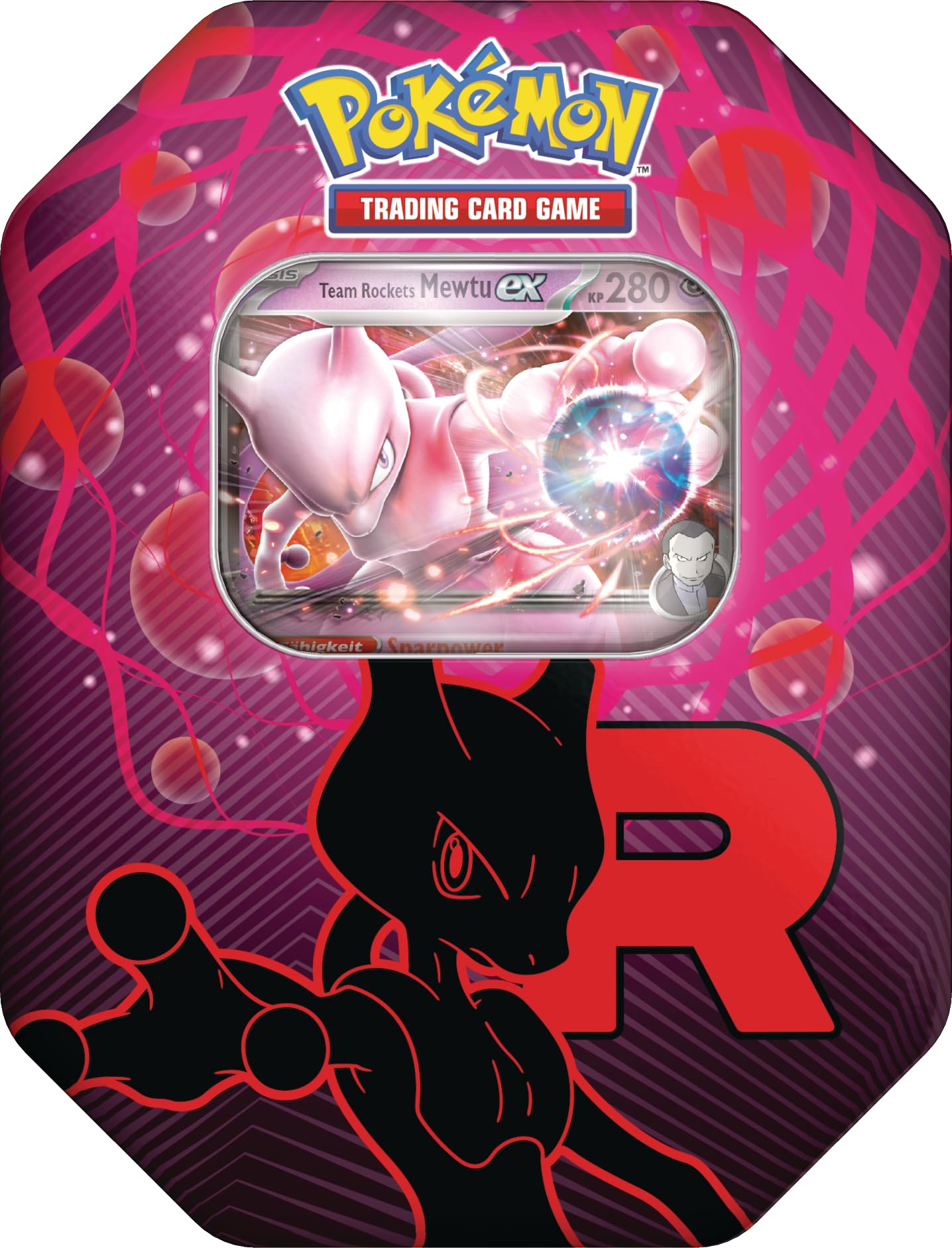Pokémon - Trading Card Game: Tin-Box Team Rocket - Mewtu-ex (1 Holographic Promo Card & 4 Booster Packs)