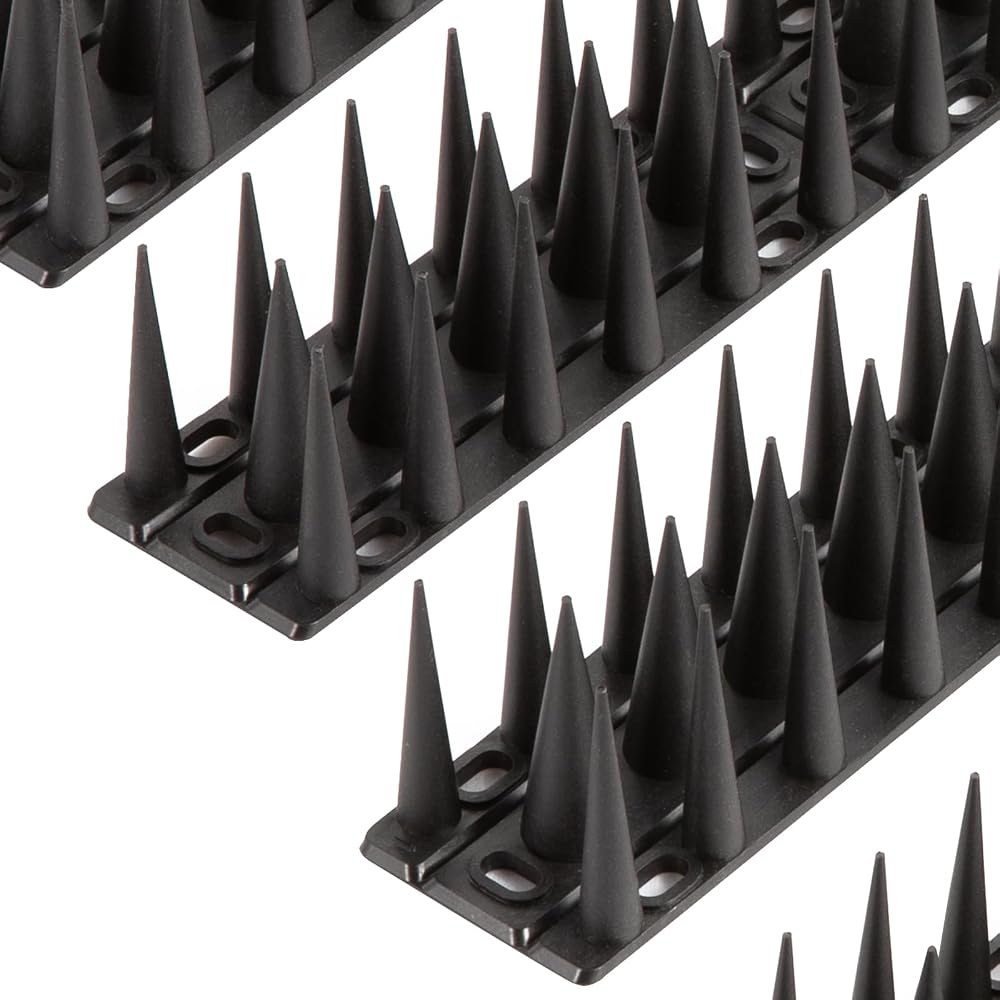 OFFO Bird Spikes 6.67m Pigeon Deterrent, 31.8cm Nails, Black