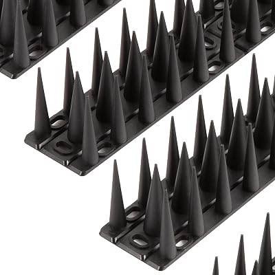 OFFO Bird Spikes 6.67m Pigeon Deterrent, 31.8cm Nails, Black