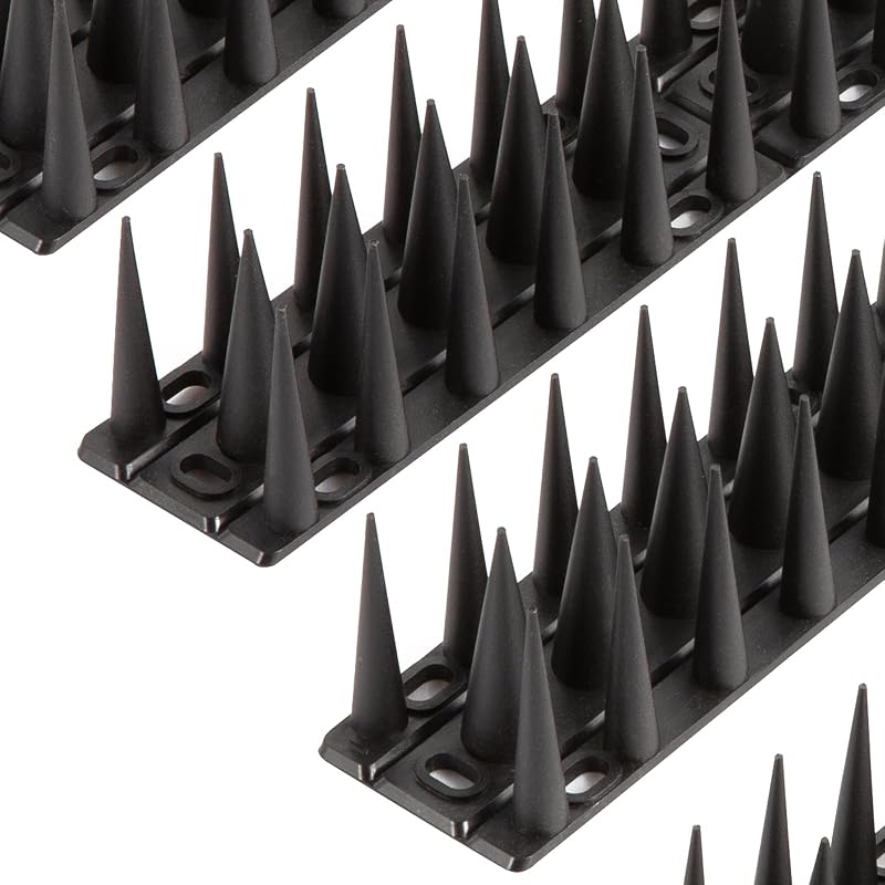 OFFO Bird Spikes 6.67m Pigeon Deterrent, 31.8cm Nails, Black