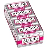ALTOIDS Arctic Strawberry Hard Breath Mints, Bulk Size, 1.2 oz Tin, 8 Pack | Fruity strawberry mints in a slim tin, ready for travel, commutes and on the go freshness, gift bag, snack box, candy