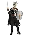 Spooktacular Creations Halloween Kids Skeleton Costume, Devilish Dark Themed Knight Costume for Boys Halloween Parties
