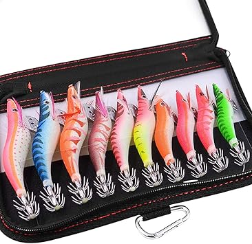 Amazon 進化版 エギ イカ釣りセットencologi 10本 2 5 3 0 3 5号 エギング 釣り 仕掛け ルアー 爆釣り 餌木 釣具 針先蓄光 全身夜光 ラトル内臓 夜光浮きスッテ ボンバーフック ケース付 Encologi ヤエン