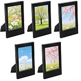 Chinflly 2x3 Picture Frames, Black Cute Tabletop Tiny Photo Frame, 5Pcs | Vertical &amp; Horizontal Dispaly, Easy to Use, for Table Dorm Decor, Plastic