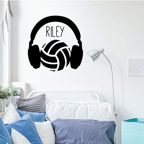Amazon Com Volleyball Wall Decal Headphones Personalized