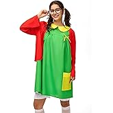 Halloween Costume Women Adult 6pcs Set Funny Cute Outfit Red Green Dress Costumes Plus Size Mexican Comedy Cosplay Party
