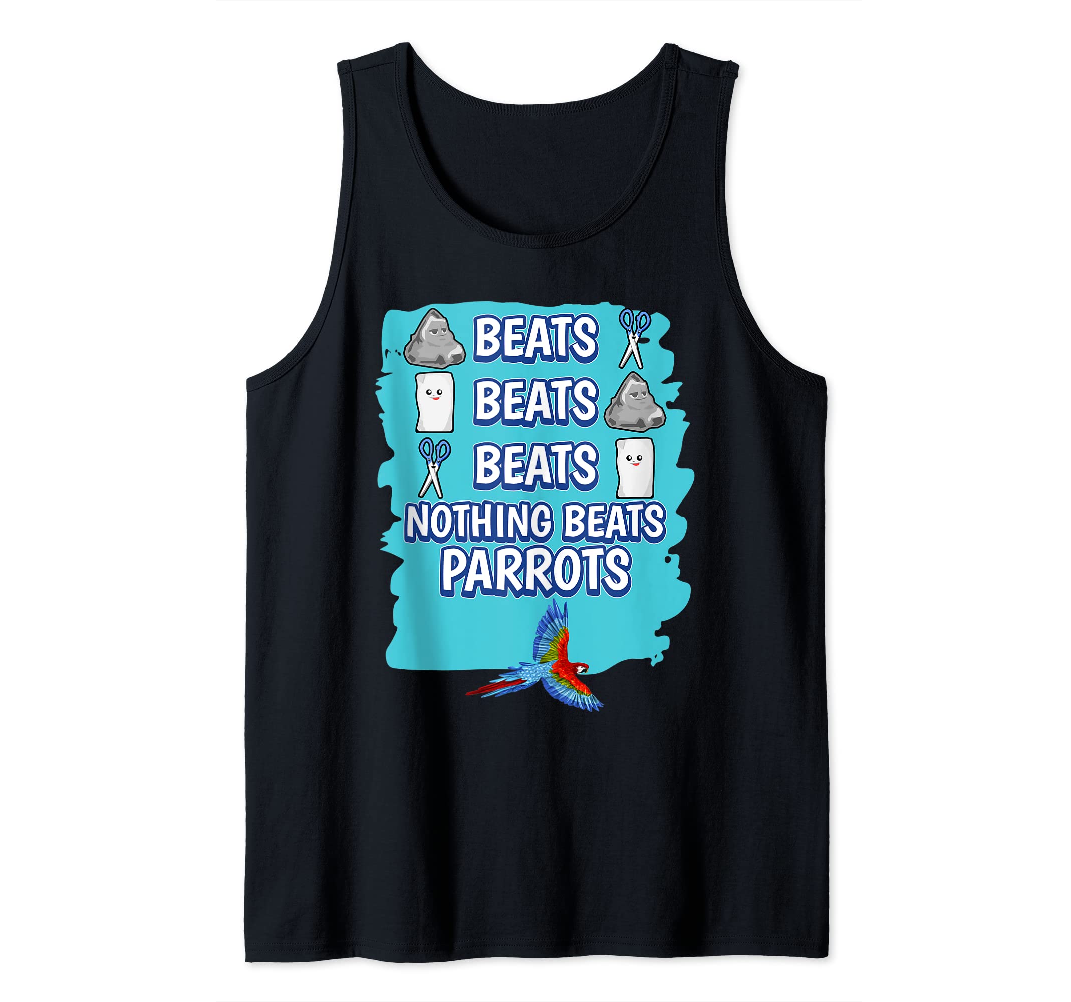 Nothing Beats Parrots Rock Paper Scissors Game Parrot Tank Top