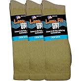 Loose Fit Stays Up Men's and Women's Casual Crew Socks (Pack of 3) Made in USA! Cushioned Sole