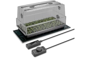 AC Infinity Heavy-Duty Large Humidity Dome 6x12 Germination Kit, Full Spectrum LED Grow Light Bars w/Samsung LM301H EVO LEDs, Heat Mat, 3 mm Thickest Dome, Trays, Extension Panels, for Seed Starting