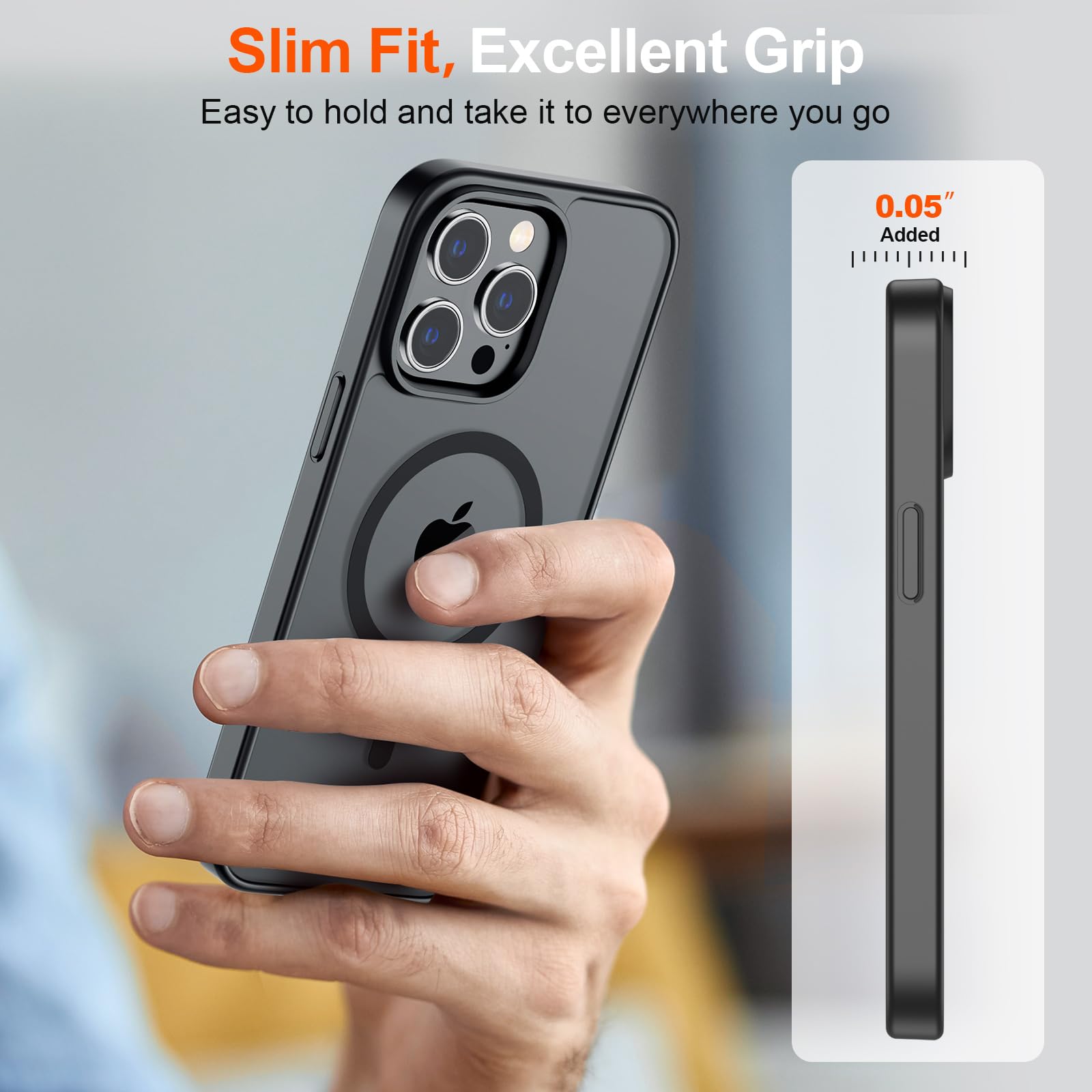 SUPFINE Magnetic for iPhone 13 Pro Max Case (Compatible with MagSafe) (10 FT Military Grade Drop Protection) Slim Translucent Matte Shockproof with Anti-Fingerprint Phone Case,Black - Image 7