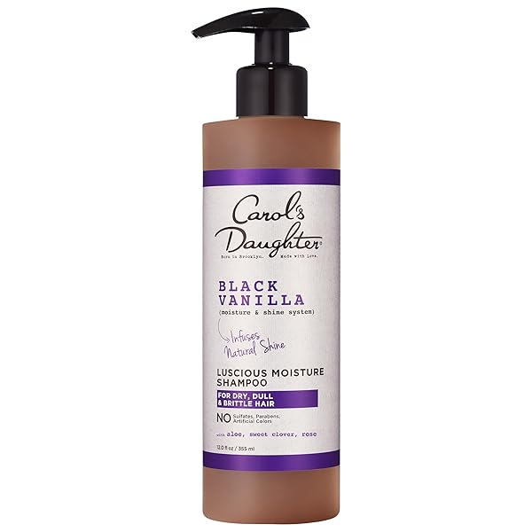 CAROL’S DAUGHTER BLACK VANILLA MOISTURE SULFATE FREE SHAMPOO FOR CURLY, WAVY OR NATURAL HAIR, MOISTURIZING HAIR CARE FOR DRY, DAMAGED HAIR, 12 FL OZ