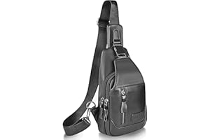 YUAN FAN Leather Sling Bag Purse Chest Shoulder Backpack,Concealed Carry Crossbody Bags for Men Wander Plus Anti Theft Bag