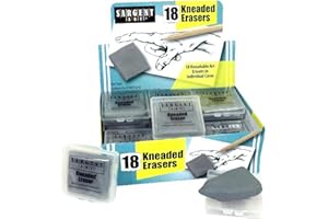 Sargent Art 36-1018 18 Kneaded Erasers, 1-1/2" x 1-3/8" x 3/8" ea