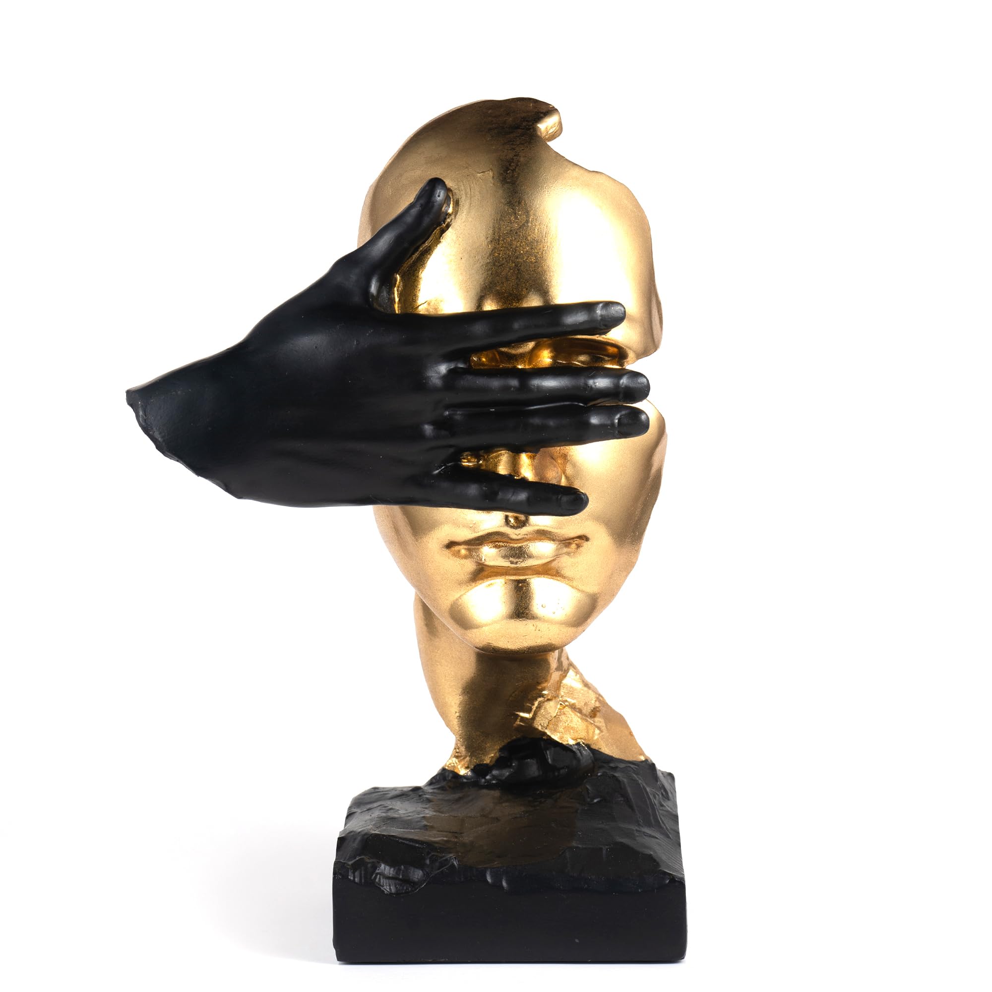 Photo 1 of EPTUEGA Thinker Statue-Silence is Gold-Abstract Art Figurine Decor - No Hear No See No Speak Modern Home Resin Sculptures Decorative Objects Decor for Home Office Bookshelf Desktop(12" H)