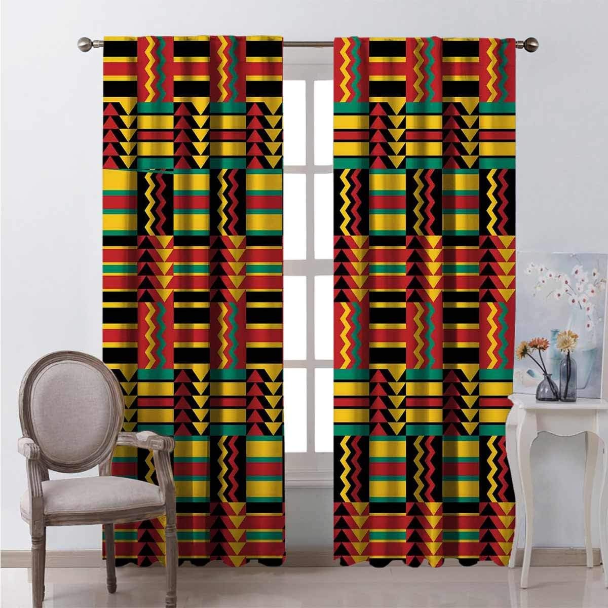 hengshu Lush Decor Curtains 45 Inch Lenght Zimbabwe Multicolor Dining