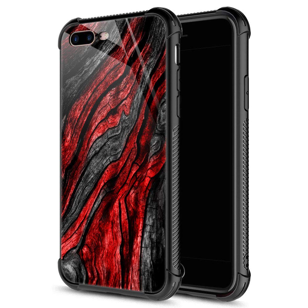 Iphone 8 Case Black Red Wood Grain Iphone 7 Cases Iphone Se Cases For Men Boys 9h Tempered Glass Graphic Design Shockproof Anti Scratch Tempered Glass Case For Apple Iphone 7 8 Se2 Buy Online In