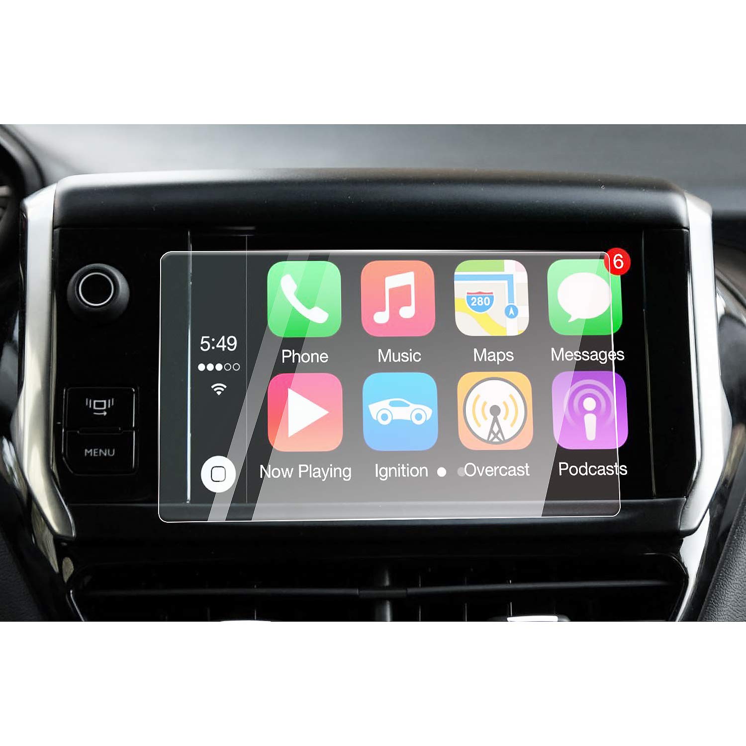 CDEFG for Peugeot 208/2008 Auto Navigation Screen Protector 9H Anti Scratch HD Clarity Tempered Glass Car GPS Protective Film (7 Inches)