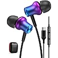 iMangoo USB C Headphones Earbud for Apple iPhone 16 15 Pro Max iPad Google Pixel 9 8 7 Small Ear Buds Wired Corded Type C Earphone with Microphone for Samsung Galaxy S24 S23 Ultra S22 Android Purple