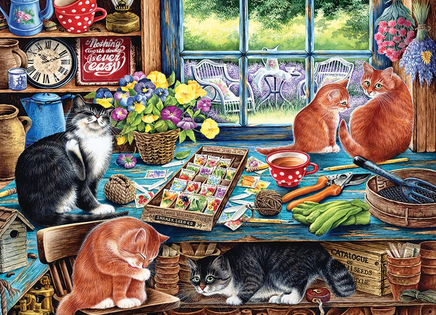 Cobble Hill 1000 Piece Puzzle - Cats Retreat - Sample Poster Included