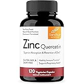 Sandhu’s Zinc Quercetin 120 Vegetarian Capsules – Zinc Supplements for Antioxidant Immune Support Zinc for Men and Women – Gl