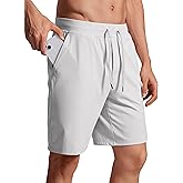CRZ YOGA Men's Four-Way Stretch Workout Shorts - 9'' Linerless Soft Durable for Casual Athletic with Pockets