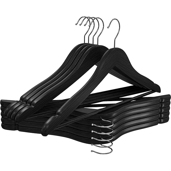 NAHANCO 20717HUSK Wood Clothes Hanger Kit Low Gloss Espresso (Pack of
