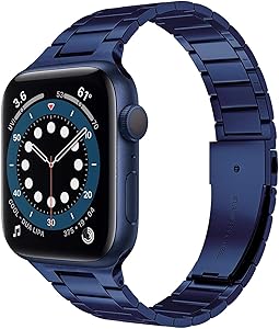 Miimall Compatible Apple Watch 42mm 44mm Series 6 Band Strap Stainless Steel Women Men Bracelet Ajustable Band for Apple Watch SE Series 6 Series 5 Series 4 Series 3 Series 2 Series 1 42mm 44mm(Blue)
