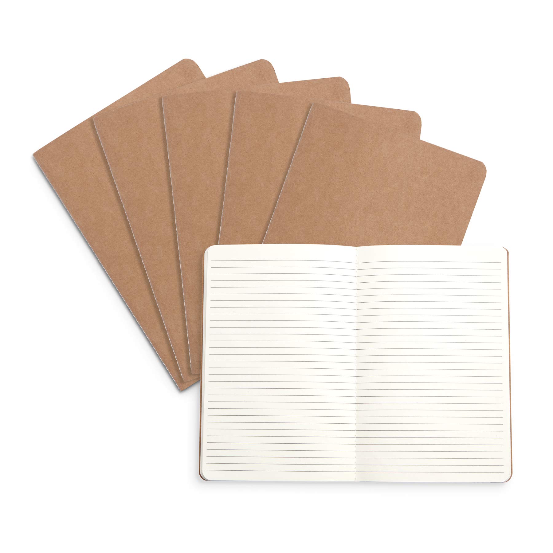Photo 1 of Blue Summit Supplies Travel Journals, Bulk 6 Pack Journal Set with Lined Paper, Lightweight Journal with Kraft Paper Covers, 8.25” x 5.5” (21cm x 14cm), 60 Pages, Set of 6