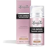 Loving Tan NEW 2 Hr Express Self Tanning Body Lotion, Medium - Hydrating Natural-Looking Glow Sunless Self Tanner, Streak-Free, Dermatologist Tested, Lightweight, Vegan and Cruelty-Free - 3.3 fl oz