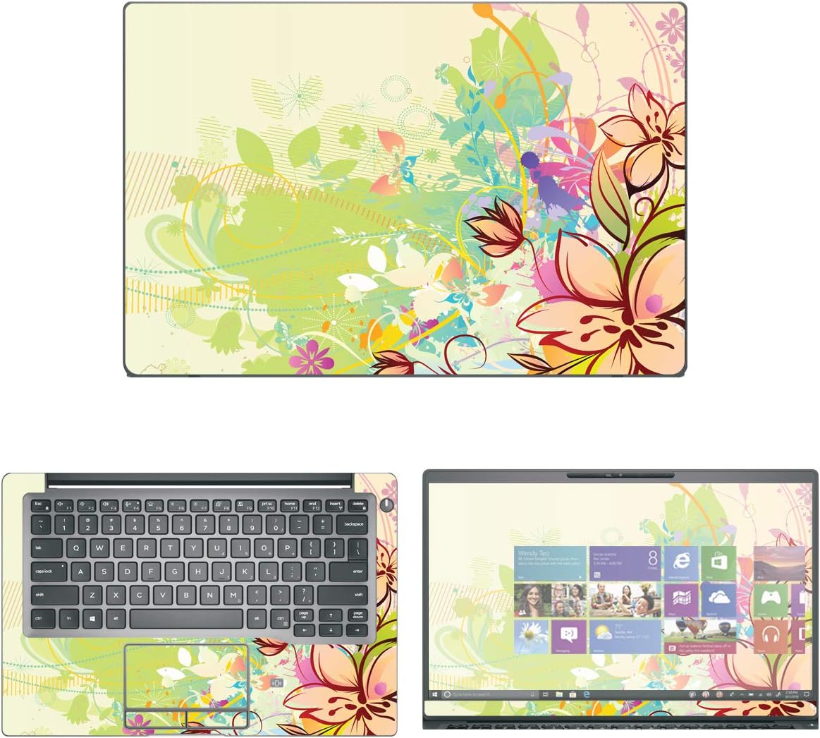 Amazon.com: Decalrus - Protective Decal Floral Skin Sticker for Dell ...