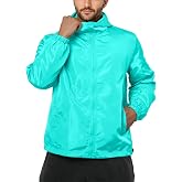 congluoki Mens Windbreaker Jackets Lightweight Hooded Zippered Jackets for Men Hiking Cycling Sportswear