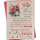 Hongshan Happy Birthday To My Darling Wife,Funny Wife Birthday Card from Husband,Women Gift Ideas Decoration for Women,Bday Cards for Her With Love