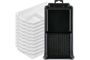 BATES CHOICE Bates- Paint Tray Liner, 4 Inches, One Plastic Paint Tray with 10 pcs Paint Pan Liners, Paint Pans Trays, Disposable Paint Tray, Paint Roller Tray Liners, Paint Trays for Painting Walls