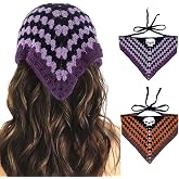 Acenail Bat Crochet Headbands Grey Ghost Bandanas Headband Gothic Head Scarf Halloween Hair Accessories for Women 2Pcs