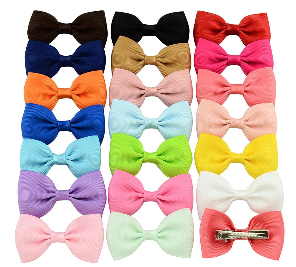 Calliar 2.75in Large Hairpin Hair Bows Clips Barrettes For Baby Girls Teens Toddlers Newborn ,20Pack-Color2
