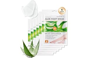 Foot Mask with Shea Butter Aloe-6Pairs Hydrating Foot Peeling Mask for Dry Cracked Feet,Exfoliating Foot Mask Peel Repair Foo