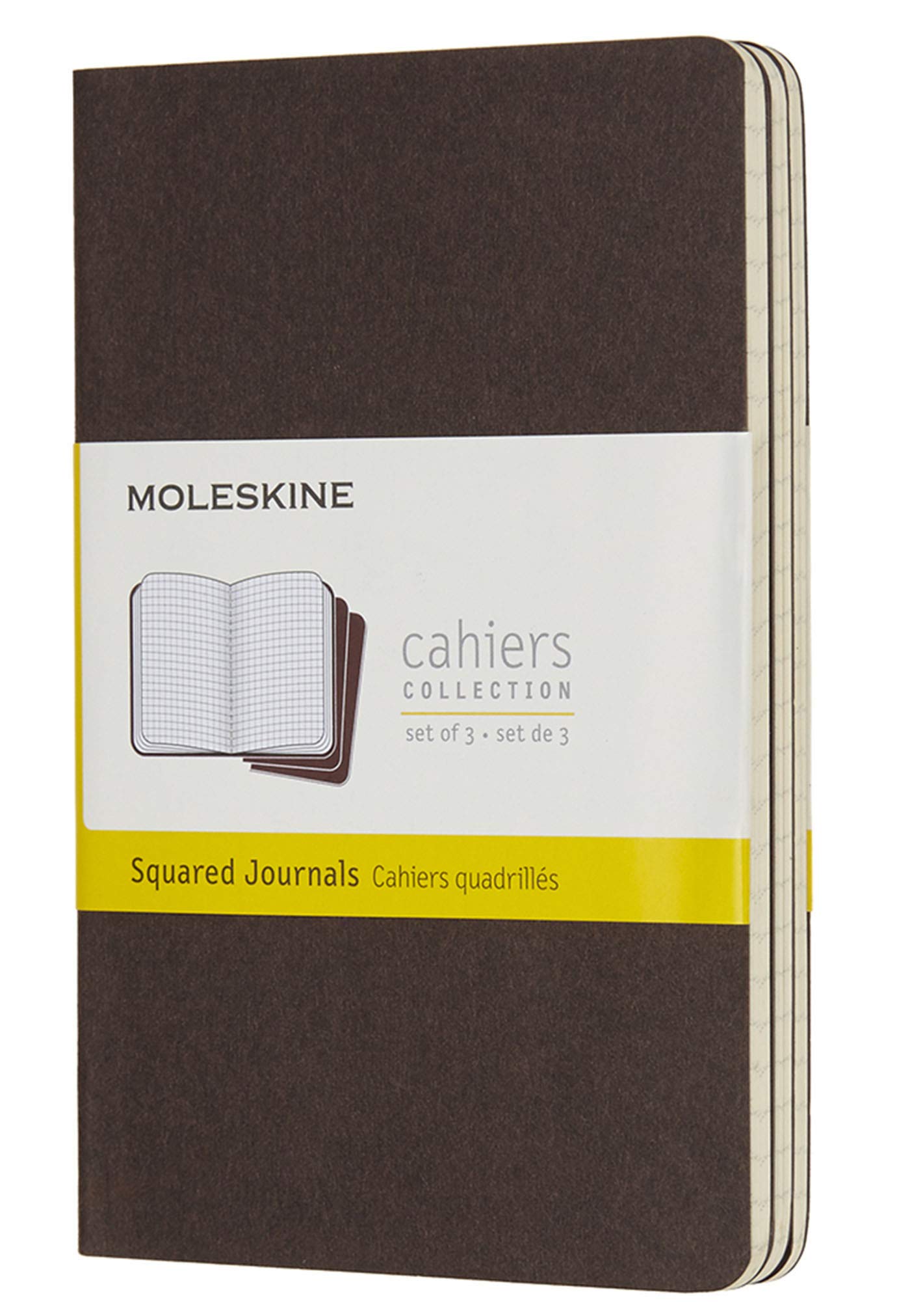 Moleskine CH012P2 Pocket Squared Cahier Journal - Coffee Brown (Pack of 3)