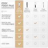 Essy Electric Foot File with 5 Rollers - Callus Remover, Pedicure Set view 6