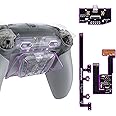 eXtremeRate RISE4 Plus MAX Back Paddles Kit with Clicky Trigger Stops & Rubberized Grip for PS5 Controller BDM-030 040 050, Remappable Back Buttons Kit for PS5 Controller - Clea Gray - NO Controller