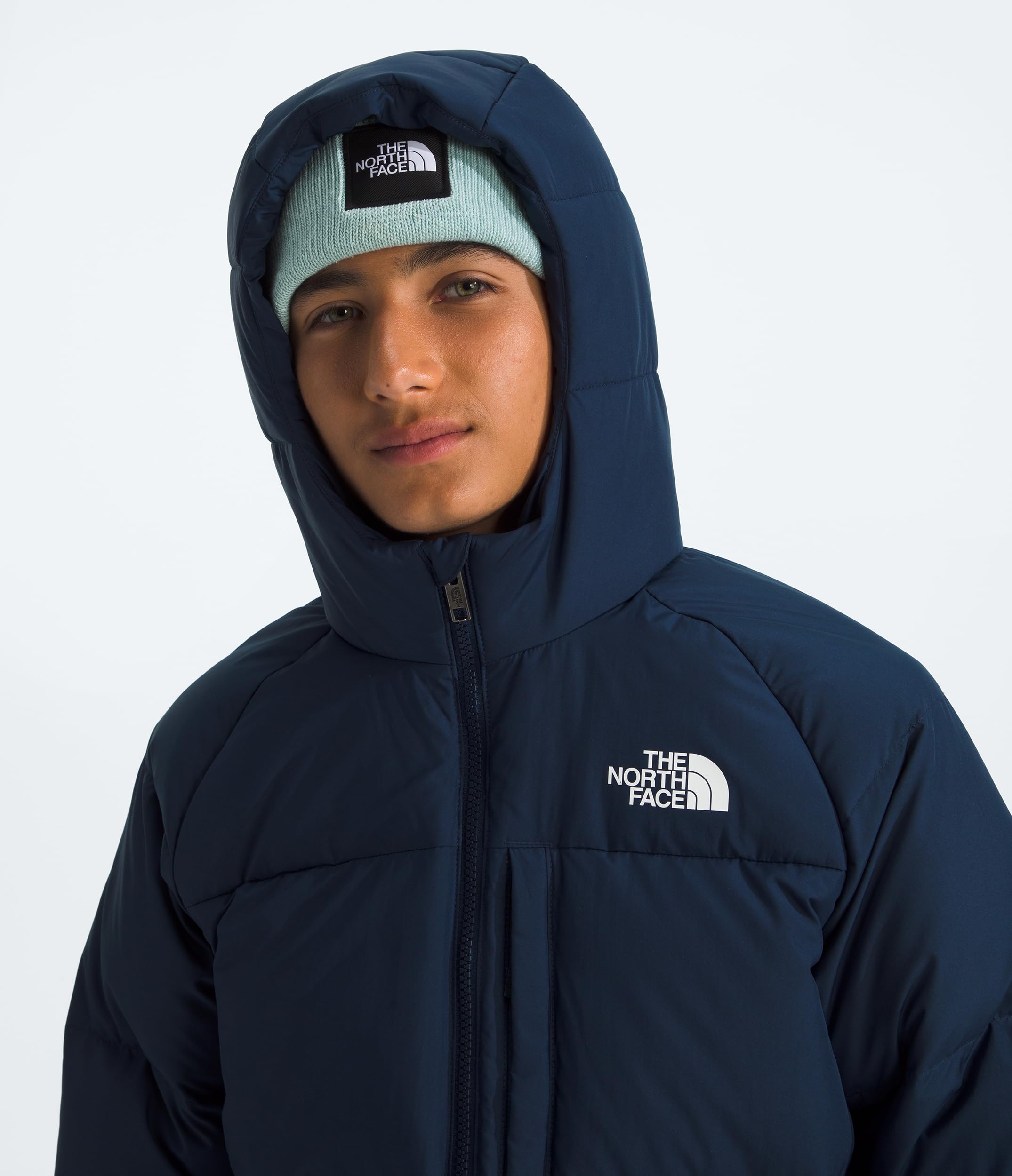 The North Face Boys' Down Hooded Jacket | Water Repellent, 600 Fill Recycled Waterfowl Down, Zip Pockets