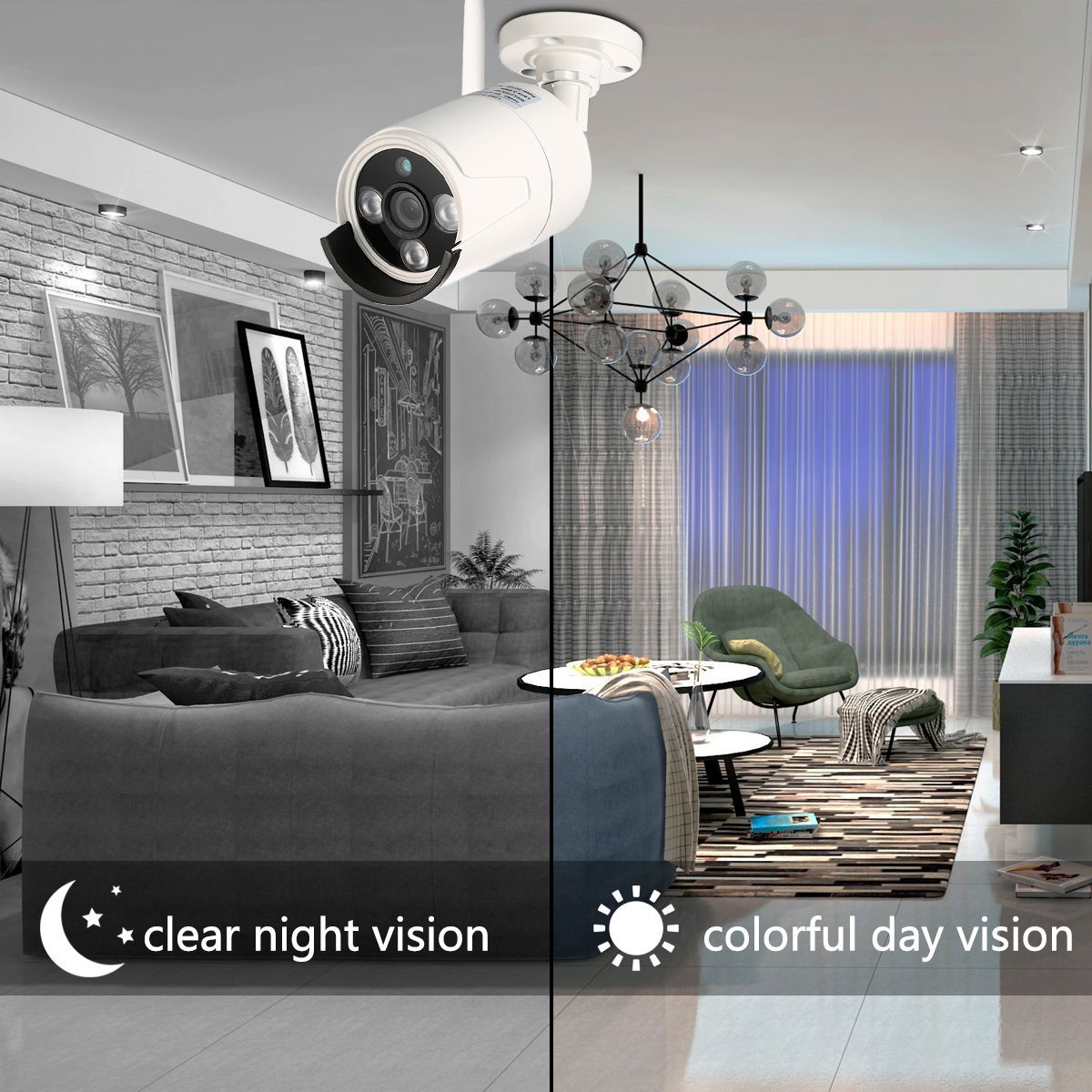 Security Camera Set Outdoor Wifi, 4 x 1080P Wireless CCTV Cameras Kit for Home Garden, IP Surveillance Camera System with Night Vision, Motion Detector, NVR Recorder with 1TB Hard Disk, IP66 Waterproof, Motion Sensor for Android,IOS & PC , 