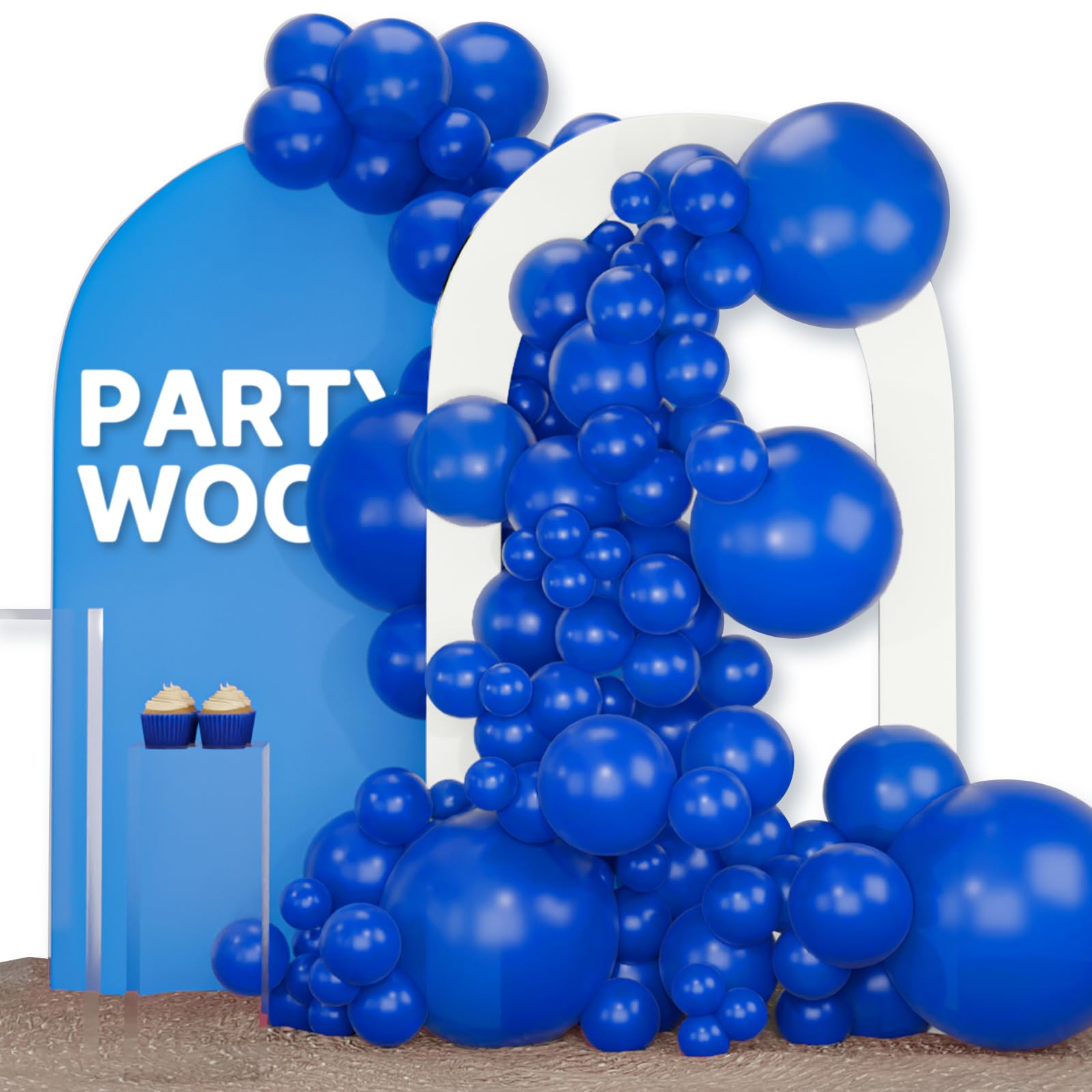 Photo 1 of PartyWoo Royal Blue Balloons 120pcs Different Sizes Pack of 18 12 10 5 Inch Dark Blue Balloon Arch Kit for Baby Shower Gender Reveal Graduation Under The Sea Birthday Party Decorations Blue-Y59