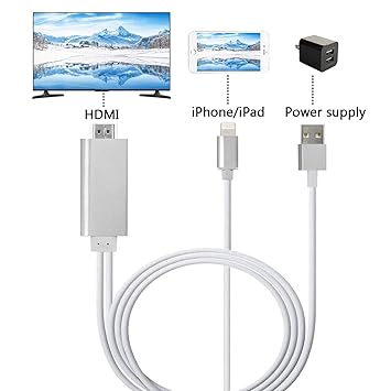 ZFKJERS Cable de iluminación a HDMI, Pantalla de teléfono de ...