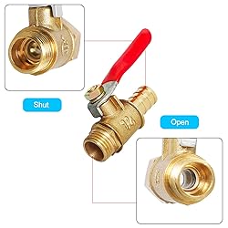 Aopin Ball Valve Brass G 1/4" Male x 10mm