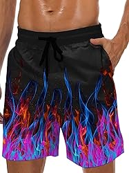 Lzzidou Men's Swim Trunks 9 Inch Inseam Bathing