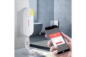 ZECAMIN Water Detector Alarm, Smart Water Sensor Alarm Water Leak Detector, 100dB Water Detector Alarm with App Remote Monitor, Wireless Tank Level Monitor for Basement,Kitchen,Bathroom.1PCS