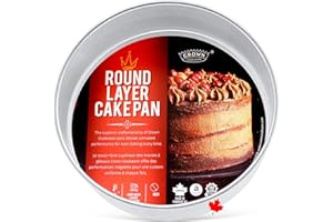 Crown 8 inch Cake Pan, 3" Deep, Heavy Duty, Even-Heating, Pure Aluminum, 20 cm Cake Pan