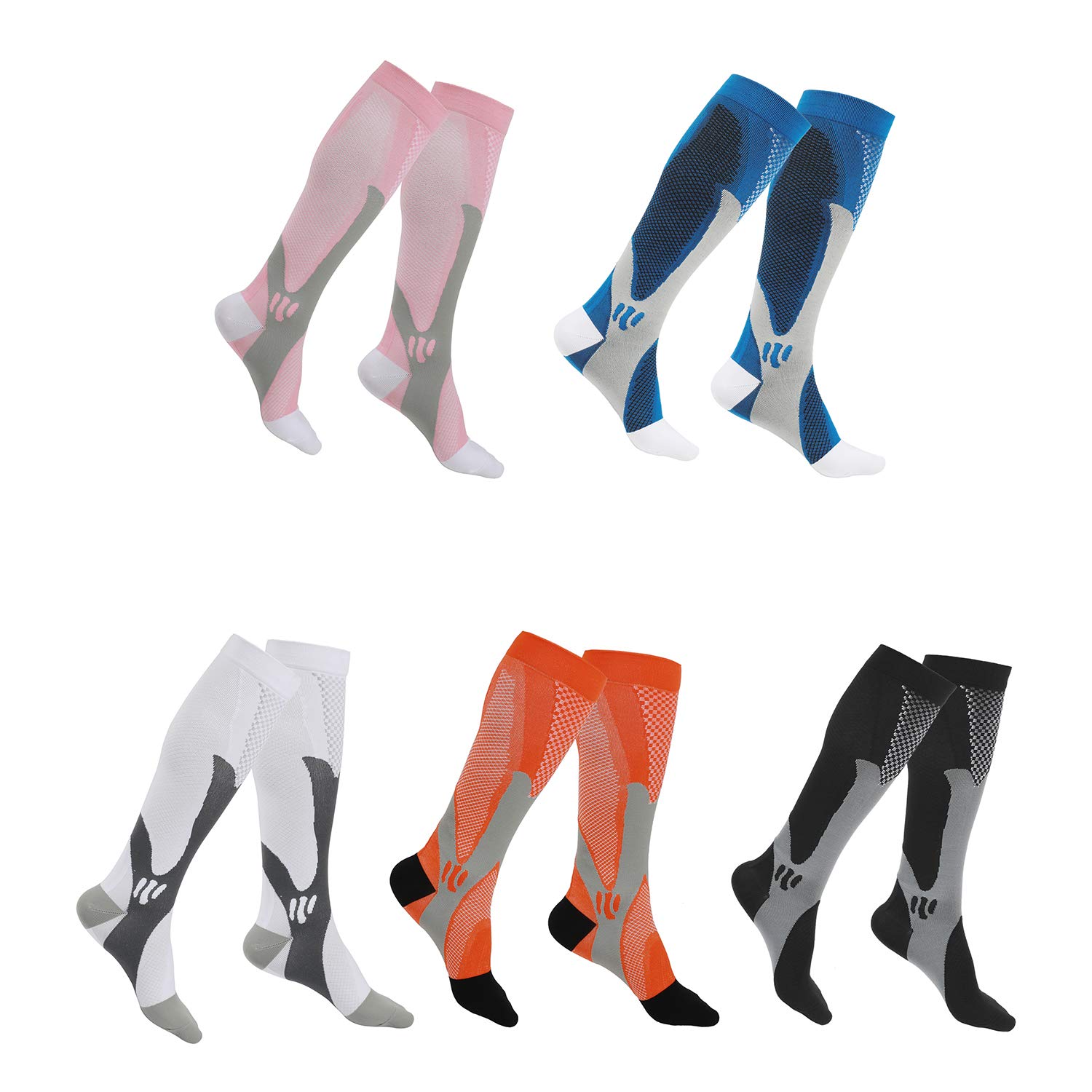 Sherrydc Compression Socks For Women Men 5 Pair Lxl Best Medical Grade Graduated