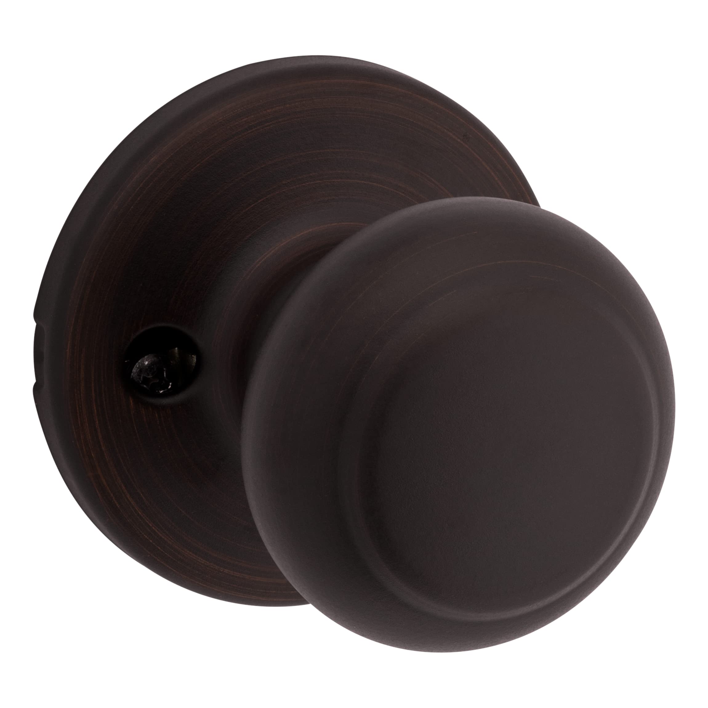 Photo 1 of Kwikset Cove Interior Passage Door Knob, Handle For Closet and Hallway Doors, Non-Locking Doorknob, Venetian Bronze
